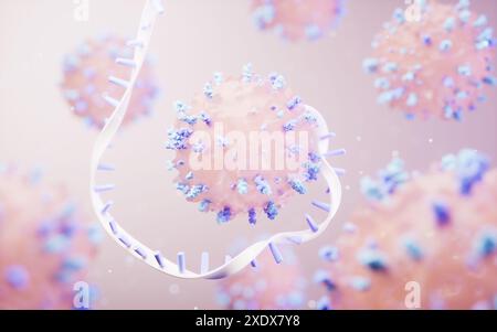 Lymphocytes and biomedical concept, 3d rendering. 3D illustration. Stock Photo