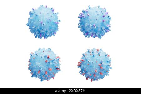 Lymphocytes and biomedical concept, 3d rendering. 3D illustration. Stock Photo