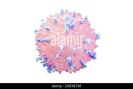 Lymphocytes and biomedical concept, 3d rendering. 3D illustration. Stock Photo