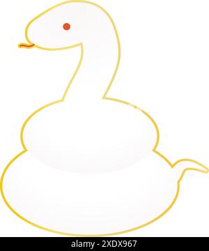 A simple and cute red snake with a coiled tail, Vector Illustration ...