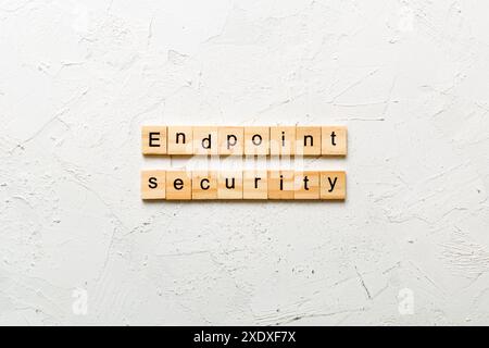 endpoint security word written on wood block. endpoint security text on table, concept. Stock Photo