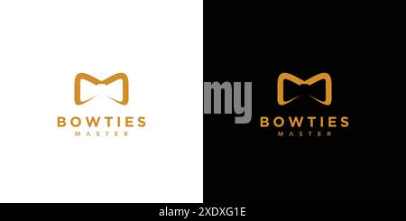 Unique and elegant Bowtie expert logo design Stock Vector