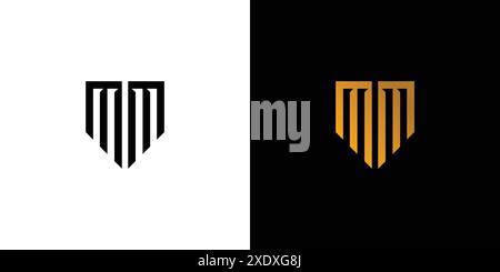modern and strong  letter M initials logo design Stock Vector