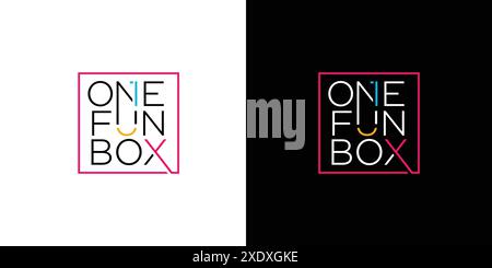 The one fun box logo design is unique and modern Stock Vector