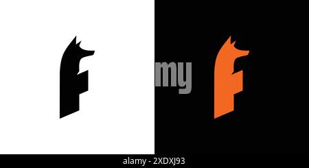 Unique and modern  F  Fox logo design Stock Vector