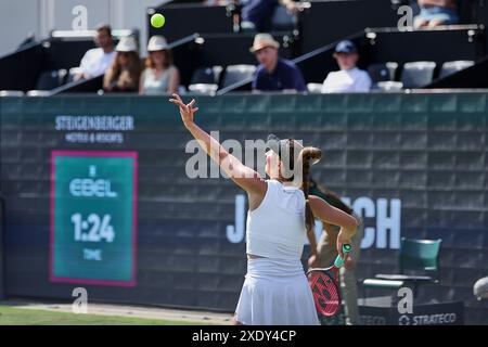 Bad Homburg, Hessen, Germany. 24th June, 2024. Tamara Korpatsch (GER) serve during the BAD HOMBURG OPEN presented by SOLARWATTT- WTA500 - Womens Tennis (Credit Image: © Mathias Schulz/ZUMA Press Wire) EDITORIAL USAGE ONLY! Not for Commercial USAGE! Stock Photo