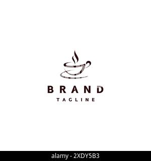 Abstract Minimalist Coffee Cup Line Logo Design. Abstract Coffee Cup Elegant Line Logo Design. Stock Vector