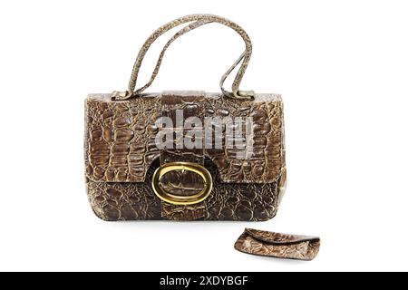 Handbag and a purse isolated on white Stock Photo