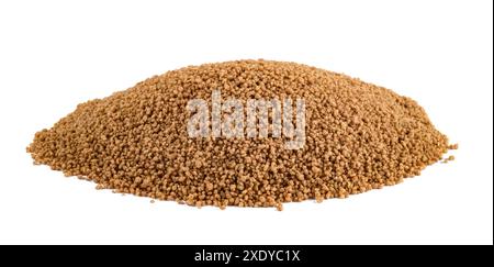 Wholemeal Timilia Cous Cous heap isolated on white Stock Photo