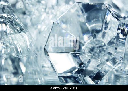 Abstract crystal objects with reflection Stock Photo