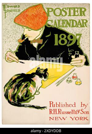 PENFIELD Edward -  Poster Calendar 1897 1896 -   Vintage illustrated print poster Stock Photo