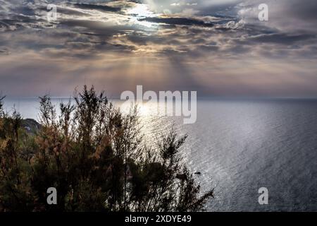 Dramatic sky before sunset Stock Photo