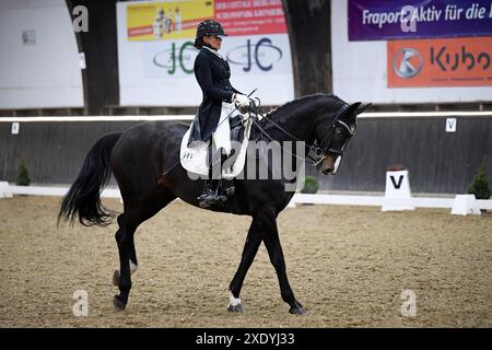 S Dressage Riding in Darmstadt Kranichstein Winter-Tour IV Stock Photo