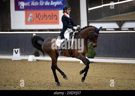 S Dressage Riding in Darmstadt Kranichstein Winter-Tour IV Stock Photo