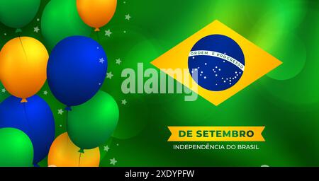 Brazilian independence day , 7 de setembro celebration. Translation: order and progress Stock Vector
