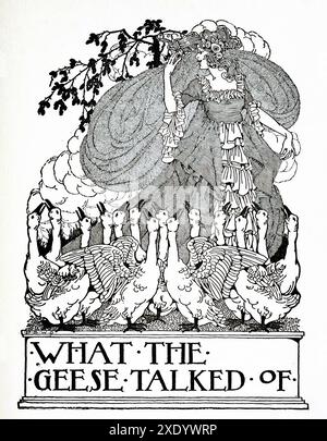 WALKER Dugald Stewart (1883-1937) - What the Geese Talked of 'The Girl Who Sat By The Ashes' by Padraic Colum 1920 - Stock Photo