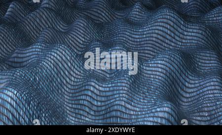 Blue wave fabric Stock Photo