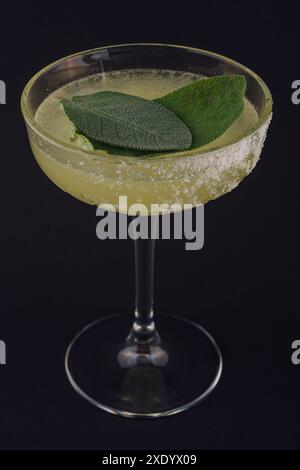 Classic margarita cocktail with mint leaves Stock Photo