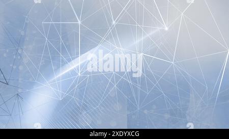 Mesh or net with lines and geometric shapes detail.3d illustration ...