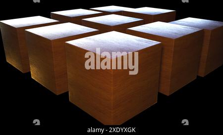 Wood cube Stock Photo