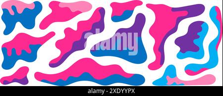 Freeform blob shapes. Abstracts amoeba shapes, freeform organic elements. Stock Vector