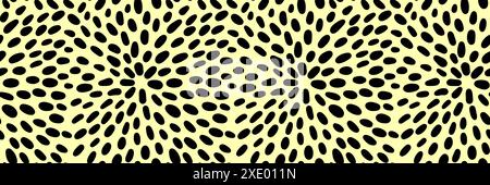 Small dash pattern. Seamless minimal dash pattern, small elements on yellow background. Stock Vector