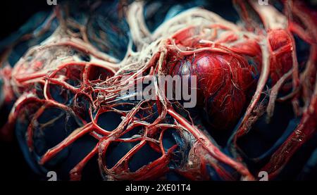 Illustration of a cardiovascular system Stock Photo