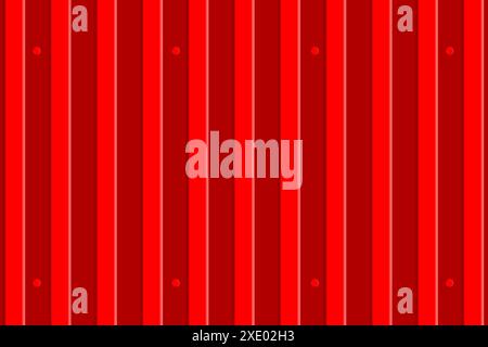 3D pattern of wavy metal slate. Corrugated fence, background of red corrugated metal surface. Stock Photo