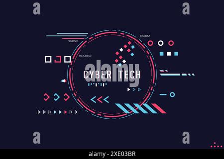 Futuristic circle text banner Stock Vector