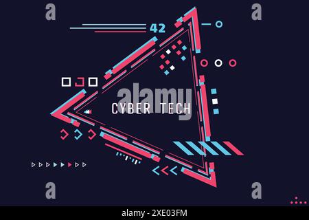 Futuristic triangle text banner Stock Vector