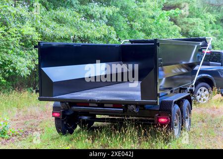Managing garbage dumpsters with metal container for construction waste is recycling process Stock Photo
