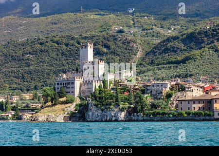 Scaliger Castle, a medieval castle in the Malcesine, on the shores of Lake Garda Stock Photo