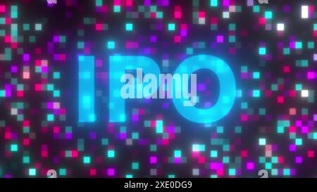 Ipo text on digital background Stock Photo