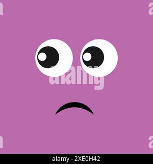 Dissatisfied face with a look to the side on color background. Vector illustration Stock Vector