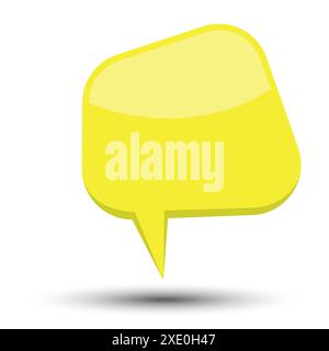 Yellow cartoon comic balloon speech bubble without phrases and with shadow. Vector illustration. Stock Vector