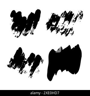 Sketch Scribble Smears. Set of four Hand drawn Paint Scribble Stains. Vector illustration. Stock Vector