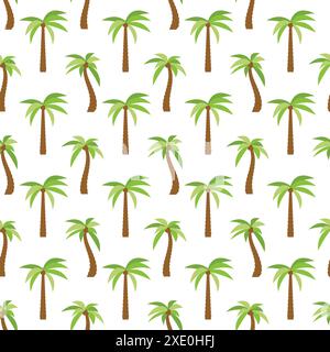 Seamless Pattern with palm trees. Colorful summer background. Vector illustration Stock Vector