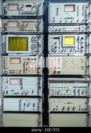 Old oscilloscope technical equipment Stock Photo