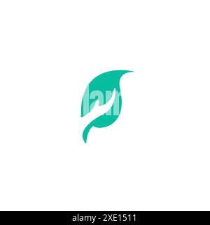 Hand Leaf Logo Design. Hand Nature Vector Stock Vector