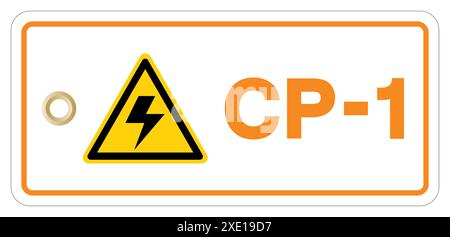 CP-1 Control Panel Isolation Point Tag Label Symbol Sign, Vector Illustration, Isolate On White Background.EPS10 Stock Photo