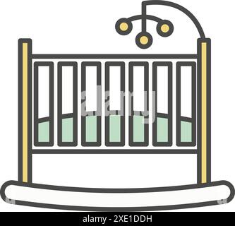 Baby crib bed vector icon Stock Vector