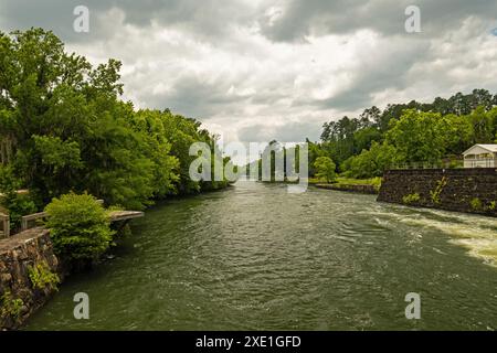 Savannah river canal in Augusta in georgia Stock Photo