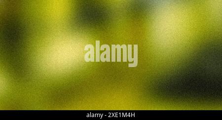Green matte background with flare, bokeh, blurred abstract background with grainy noise, rough texture Stock Photo