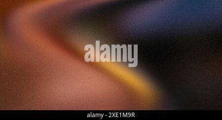 Dark orange golden wave, abstract background, color gradient, bokeh, rough texture, grainy noise. Stock Photo