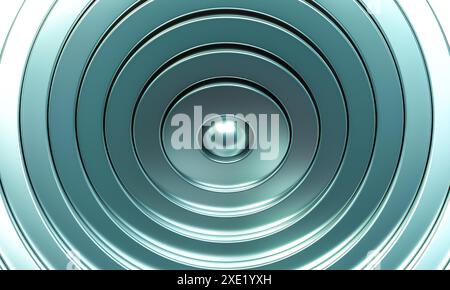 Modern background design  shiny metallic concentric circles. 3d render Stock Photo