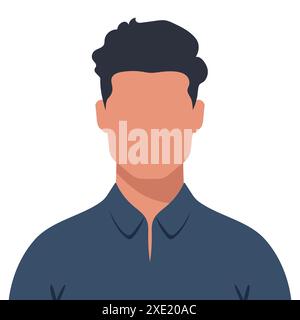 Abstract faceless young man with stylish haircut. Male avatar. Vector illustration Stock Vector