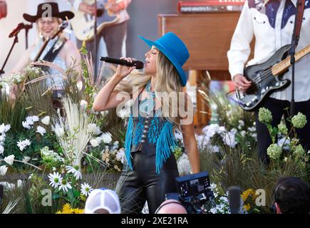 New York, United States. 25th June, 2024. Lainey Wilson performs on the NBC Today Show at Rockefeller Center in New York City on Tuesday, June 25, 2024. Photo by John Angelillo/UPI Credit: UPI/Alamy Live News Stock Photo