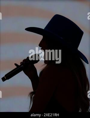 New York, United States. 25th June, 2024. Lainey Wilson performs on the NBC Today Show at Rockefeller Center in New York City on Tuesday, June 25, 2024. Photo by John Angelillo/UPI Credit: UPI/Alamy Live News Stock Photo