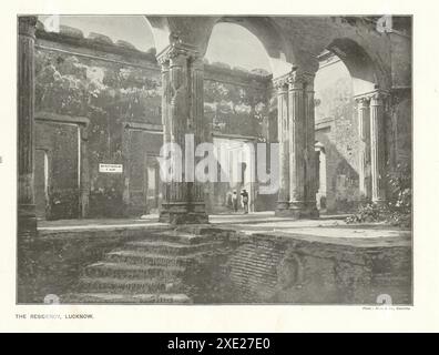 Tirage Albuminé Original Vintage - Ruines De La Residency, Lucknow, Inde - Circa 1875