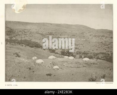 A Kaffir kraal. South Africa. 1910 Stock Photo